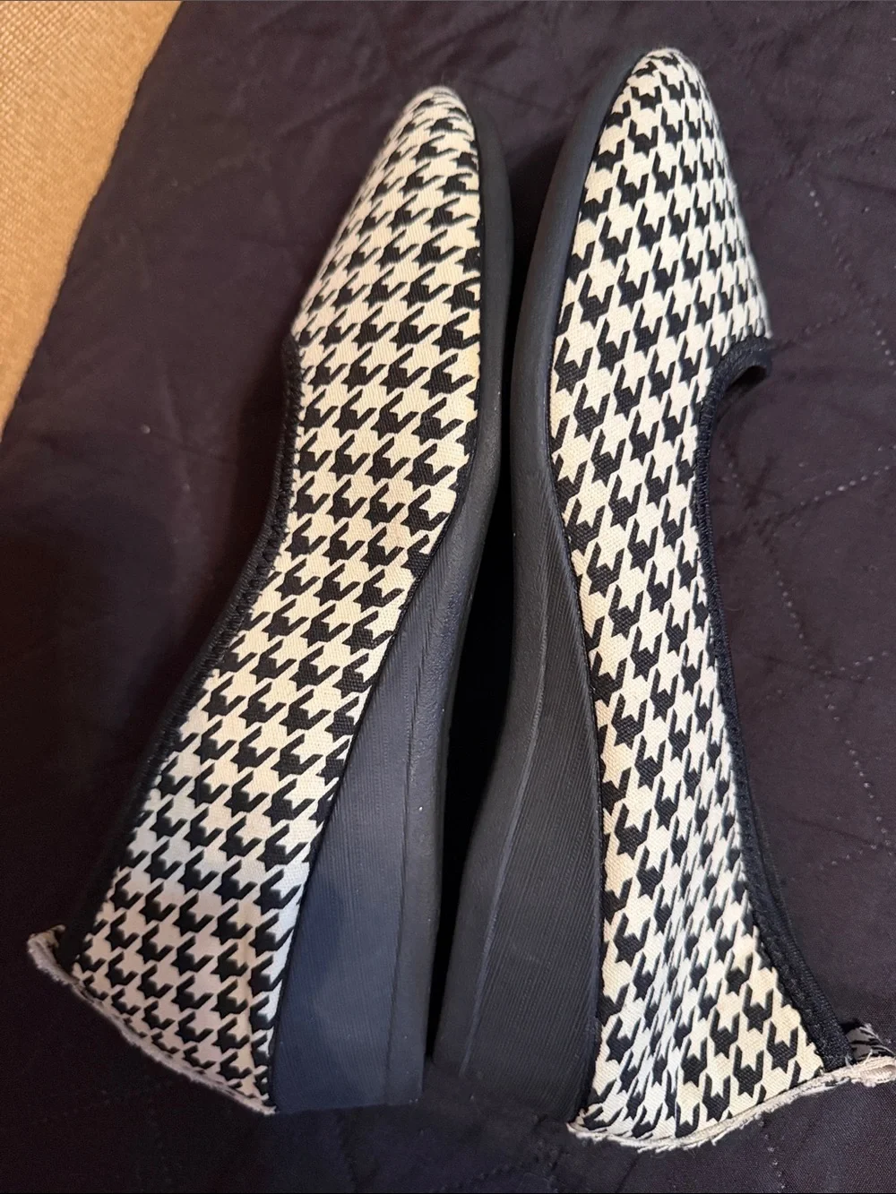 Black and Cream Chevron  Wedge